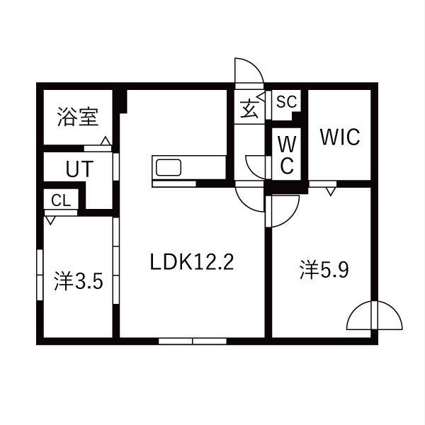 サクランシェ宮の沢(2LDK/3階)の間取り写真