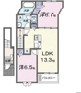 コーチェ(2LDK/2階)の間取り写真