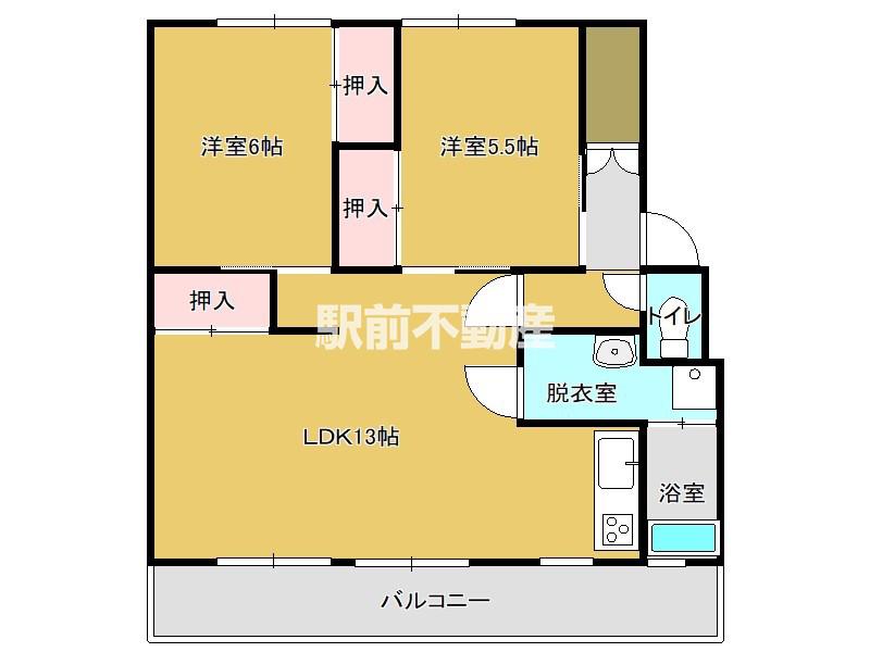 サルヴァトーレ神園 2号棟(2LDK/4階)の間取り写真