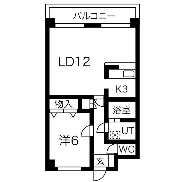 RAFILIA SAPPORO(1LDK/1階)の間取り写真