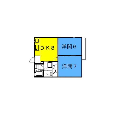 グリーンハイツ(2DK/2階)の間取り写真