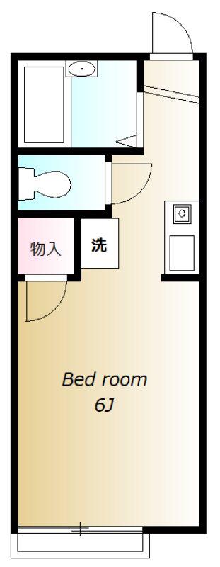 メゾンドフジ(ワンルーム/2階)の間取り写真
