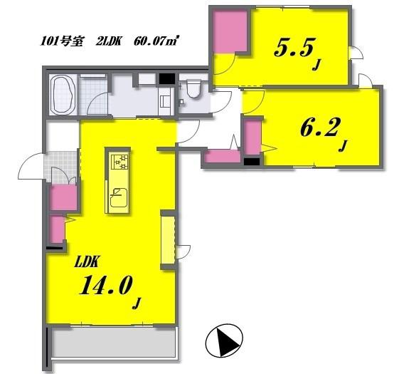 QUALISTA東武練馬クオリスタトウブネリマ(2LDK/1階)の間取り写真