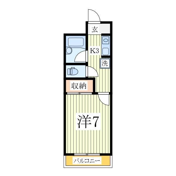 葉山ビレッジ南(1K/2階)の間取り写真