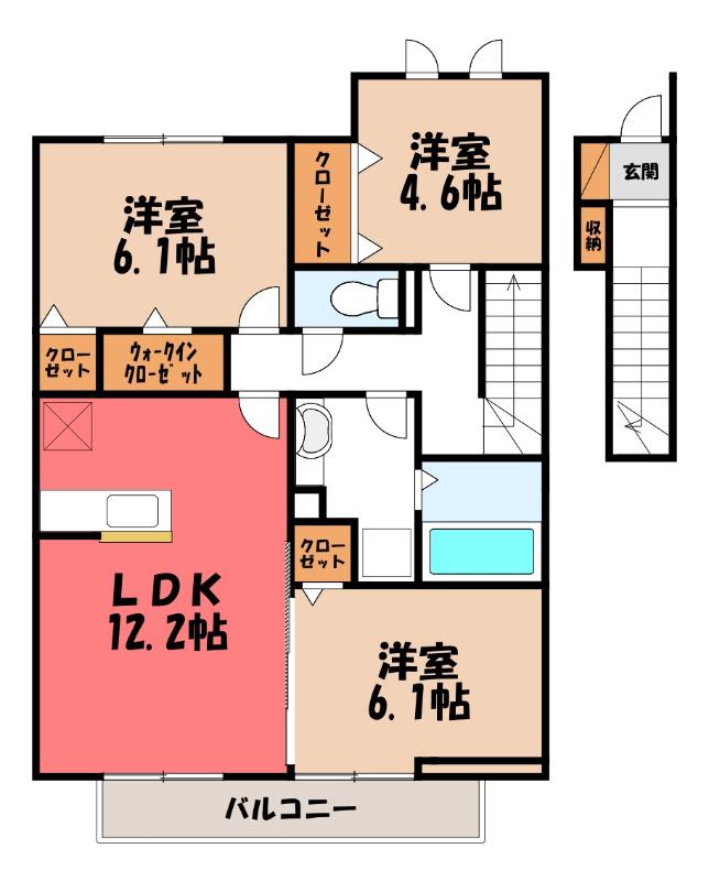 ベストオーシャン C(3LDK/2階)の間取り写真