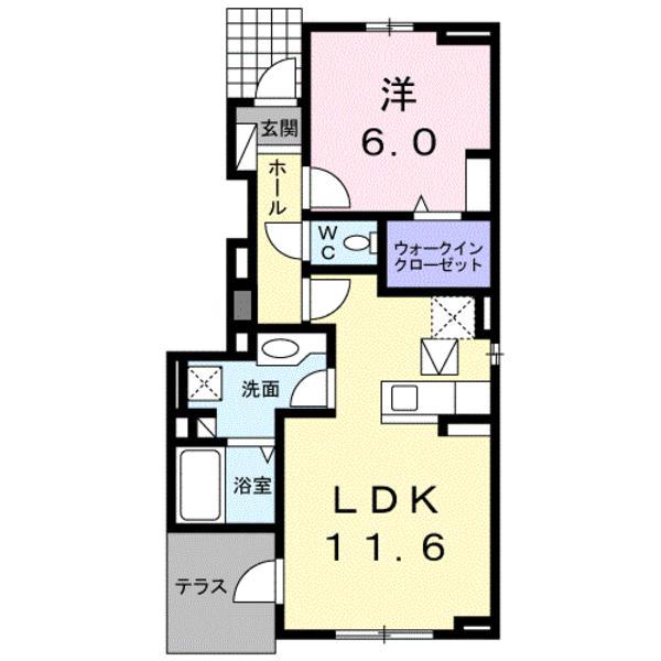 ハイランドヴィレッジⅡ A(1LDK/1階)の間取り写真