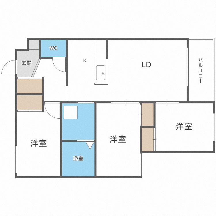 LORANGEオランジュ(3LDK/3階)の間取り写真