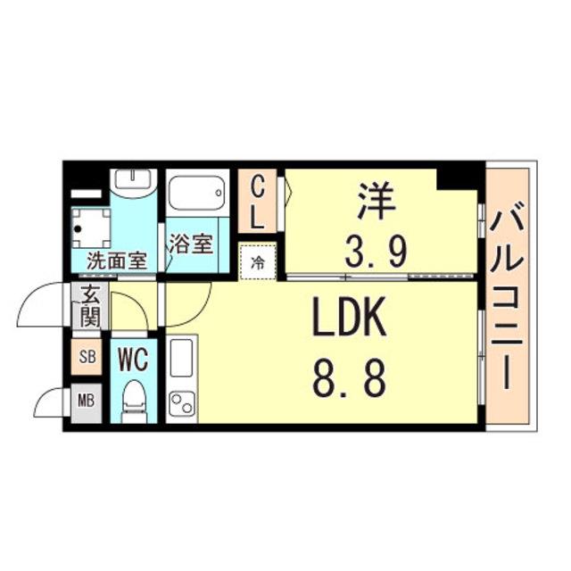 SDグランツ神戸ウエスト(1LDK/7階)の間取り写真