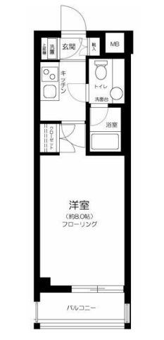 クロスベル森下(1K/5階)の間取り写真