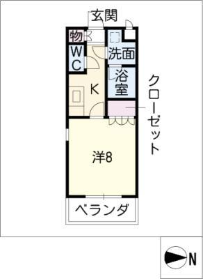 アクシス白山(1K/3階)の間取り写真