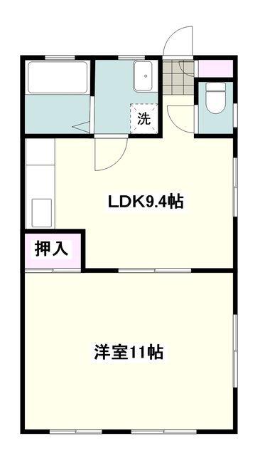 ベルヴュー(1LDK/1階)の間取り写真