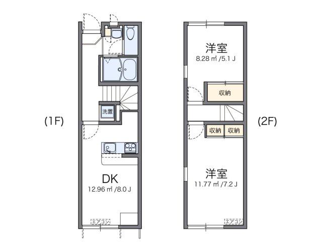 レオパレスKANAYA(2DK/1階)の間取り写真