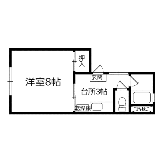 メゾンチバ(1K/2階)の間取り写真