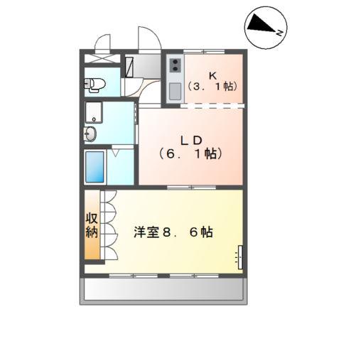 アクシルコート協和(1LDK/1階)の間取り写真
