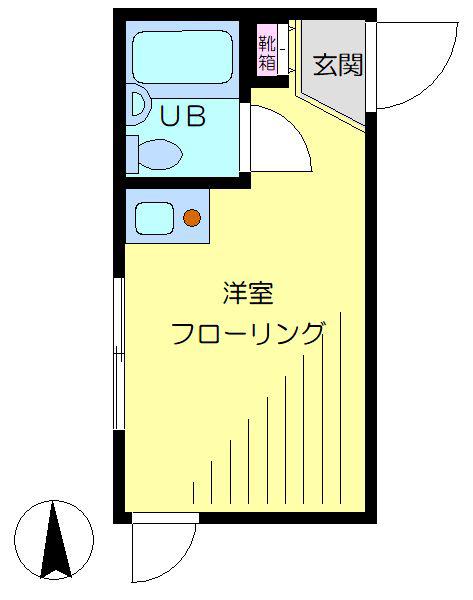 パークハイツ西池(ワンルーム/1階)の間取り写真