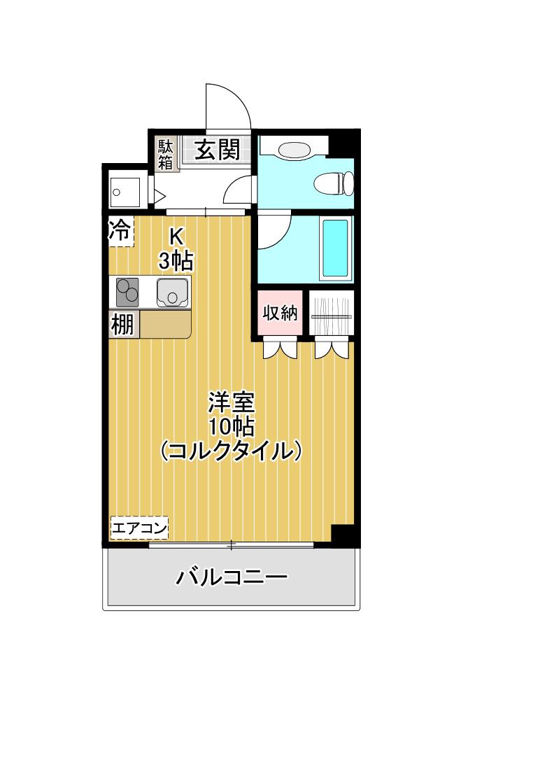 トーラスコート(ワンルーム/1階)の間取り写真
