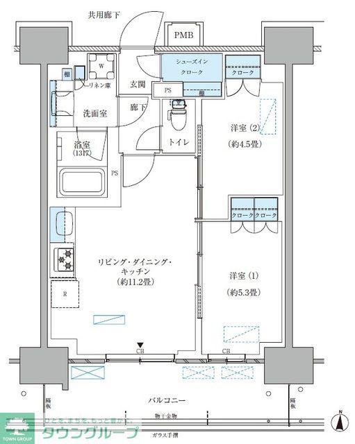 パークアクシス西大島コンフォートスクエア(2LDK/13階)の間取り写真
