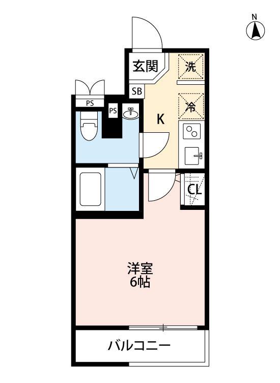 東武伊勢崎線 草加駅 徒歩9分 3階建 築3年(1K/1階)の間取り写真