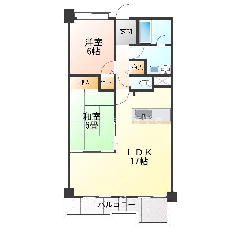 パレ清水が丘(2LDK/2階)の間取り写真