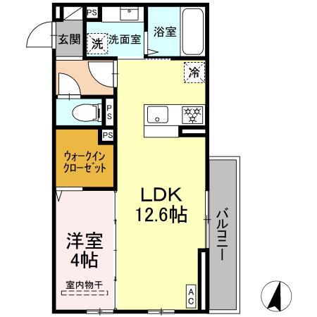 アルカンシェルSAYAII(1LDK/3階)の間取り写真