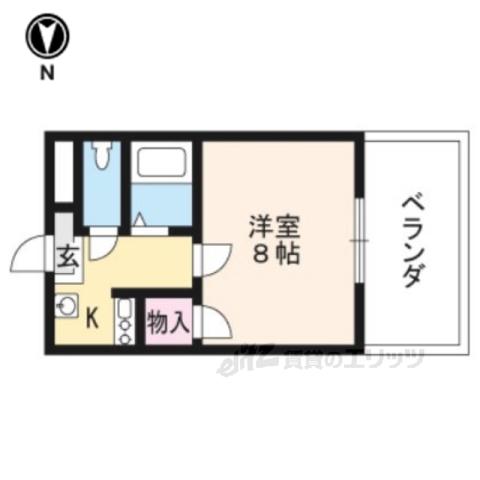第2ハイツ早田(1K/3階)の間取り写真