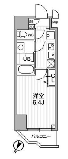 オルタナ横濱阪東橋(1K/1階)の間取り写真