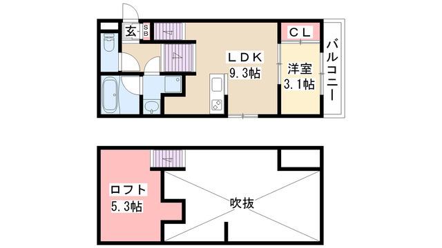 FAMILY STAGE川名III(1LDK/1階)の間取り写真