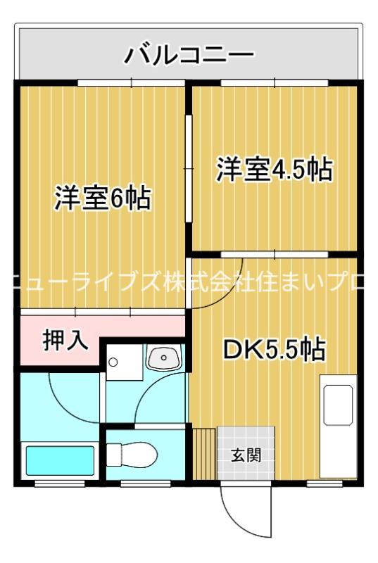 小林ハイツ(2DK/2階)の間取り写真