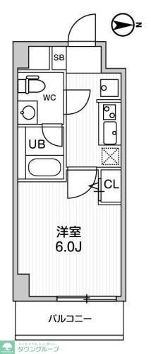 ALTERNA四つ木(1K/3階)の間取り写真