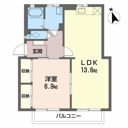 フォーブルまちII(1LDK/1階)の間取り写真