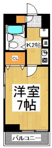 第2アビタシオン浅倉(1K/2階)の間取り写真