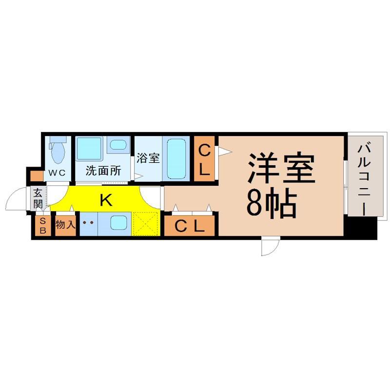 パルティール千種アネックス(1K/4階)の間取り写真