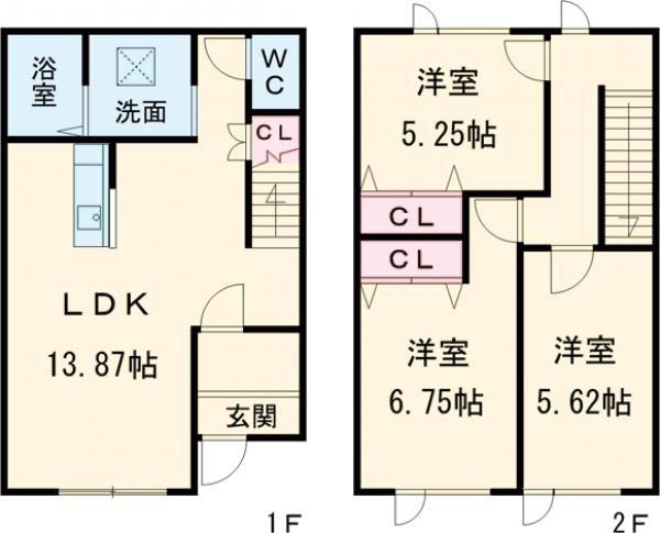 ソレイユ早来I(3LDK/1階)の間取り写真
