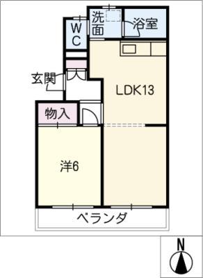 スターバレイ(1LDK/2階)の間取り写真