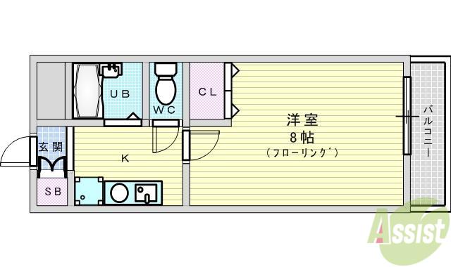 ライブステーション江坂(1K/5階)の間取り写真
