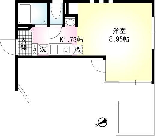 南蒲田レジデンス(1K/4階)の間取り写真
