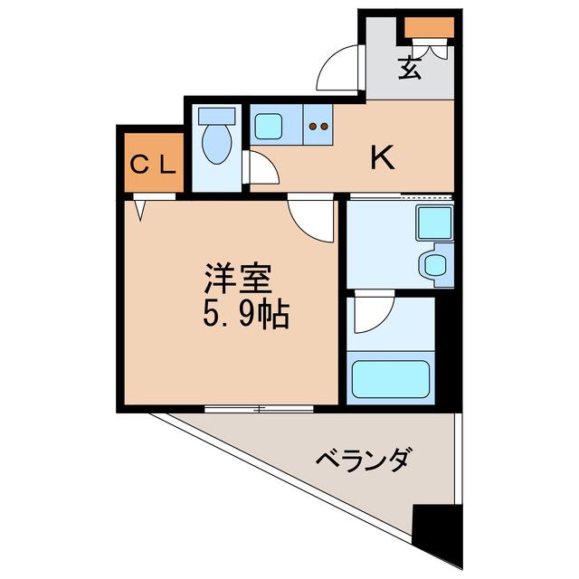 CAVANA新栄(1K/9階)の間取り写真