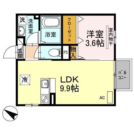D-HOUSE(1LDK/1階)の間取り写真