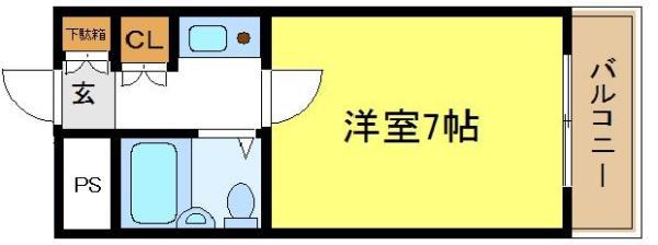 グレース加美(1K/5階)の間取り写真