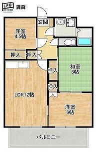 アーバン楠本(3LDK/3階)の間取り写真