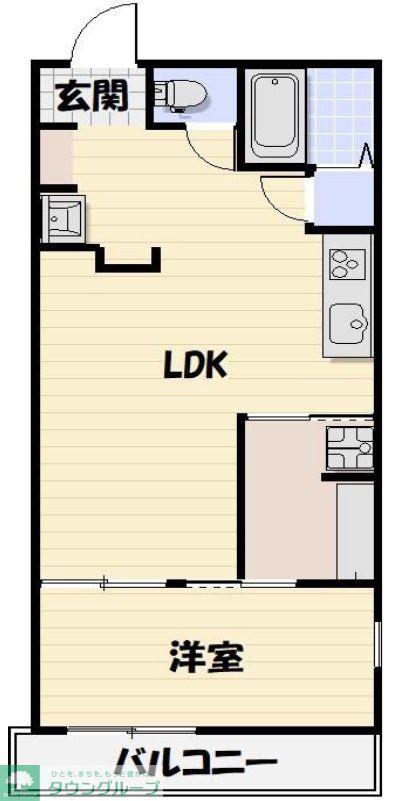 LIKE作草部2ND(1LDK/3階)の間取り写真