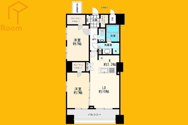 アピス西新宿三丁目(2LDK/7階)の間取り写真