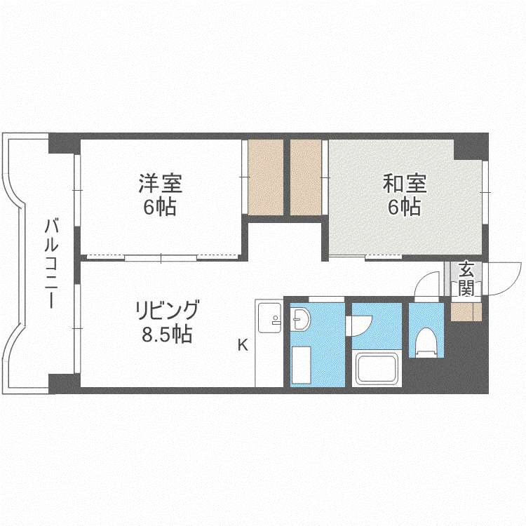 恵友エアリス23(2LDK/9階)の間取り写真