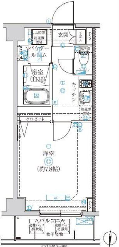 アルテシモ グレイス(1K/6階)の間取り写真