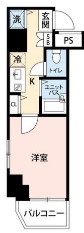 マイナビステイミライエ牛込神楽坂コート(1K/4階)の間取り写真