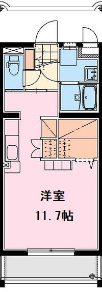 FRANC(ワンルーム/2階)の間取り写真