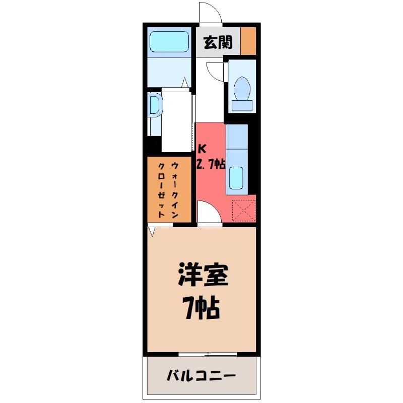 プレミストIII(1K/2階)の間取り写真