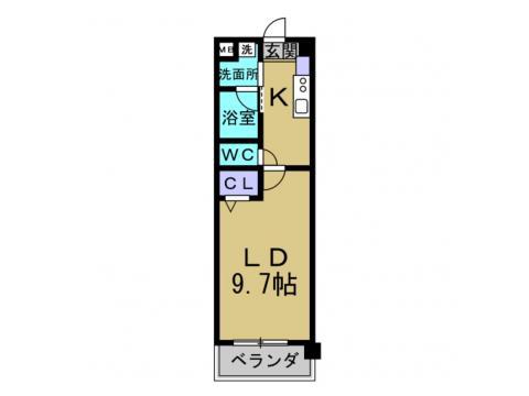 向山ヒルズ(1K/2階)の間取り写真