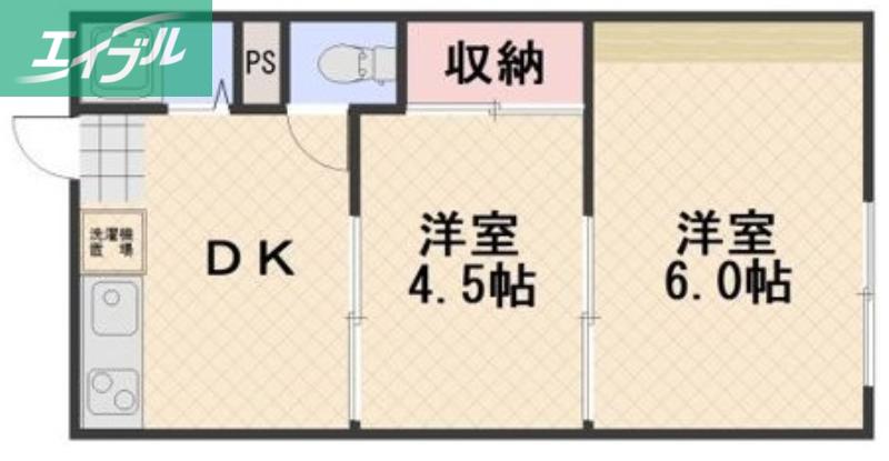 リバーサイド横井上(2DK/2階)の間取り写真