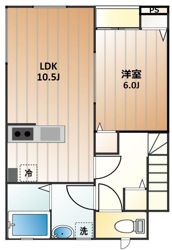 アグリフォーリオ(1LDK/2階)の間取り写真